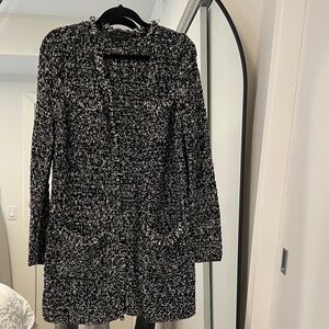 Ann Taylor Black and White Cardigan with Pockets